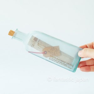 Tarjeta de cumpleaños de APJ / mensaje en una botella -transparente- /