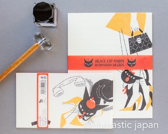 Letter Set -Robin the black cat "fationable"- by kuroneko-isho
