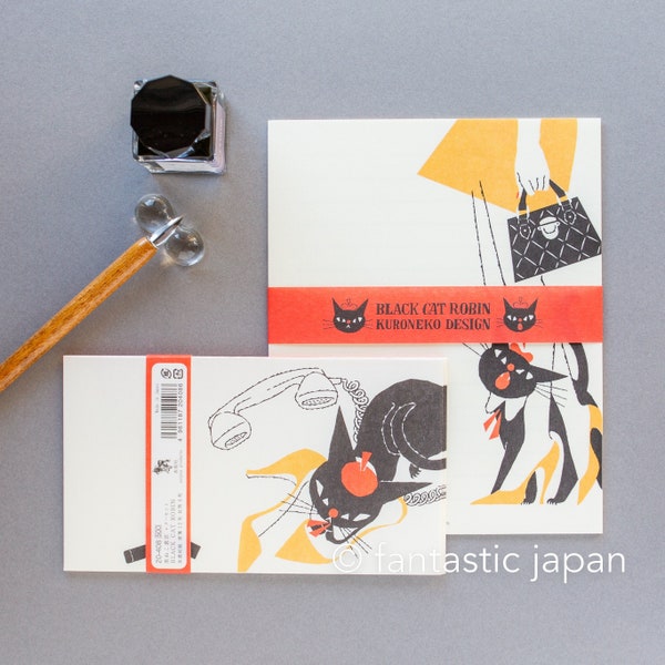 Letter Set -Robin the black cat "fationable"- by kuroneko-isho