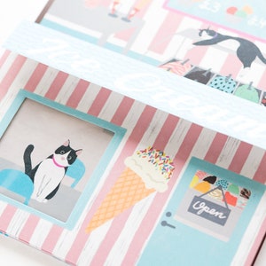 Letter Writing set -a cat by the window at "Ice cream shop"- by tsutsumu company /  Japanese writing letter set /made in Japan