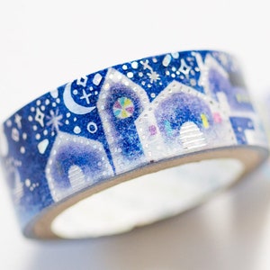 Foiled Glittering Masking Tape -The Night of the Milky Way Train- / Shinzi Katoh designed washi tape / Japanese stationery/ made in Japan