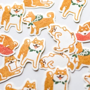 Gestanzte Washi Aufkleber -Shiba Hund