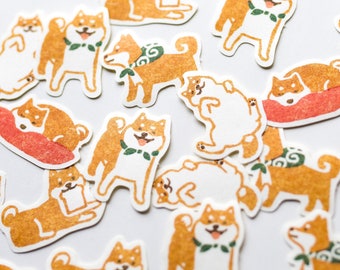 Washi die-cut stickers -shiba dog-