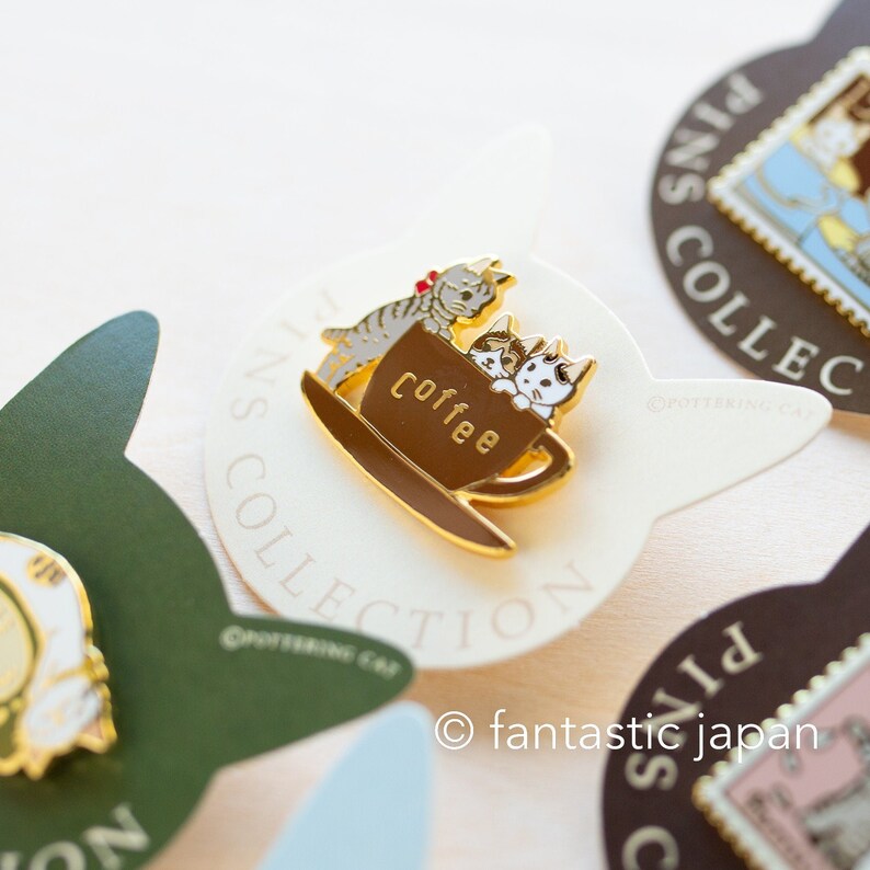 Pottering Cat Hard Enamel Pin -cup- - Etsy