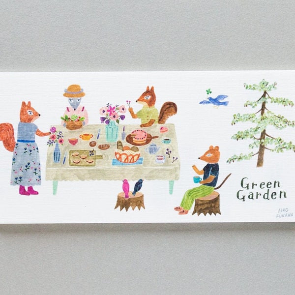 Letter Paper -Green Garden- by Aiko Fukawa / cozyca products HYOGENSHA/ made in Japan ※only writing papers, no envelopes attached