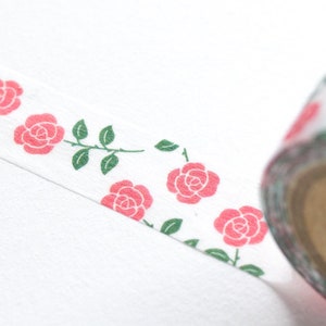 EL COMMUN Masking Tape mois et fleurs rose / botanical washi tape / made in Japan image 5
