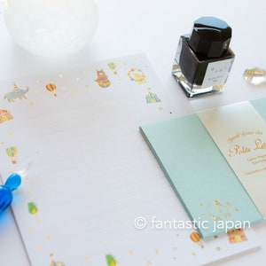 Goudverijdelde briefschrijfset / beleefde letters - klein circus - van het bedrijf Tsutsumu