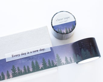 PET film tape / Clear tape -starry forest- / mind wave masking tape /