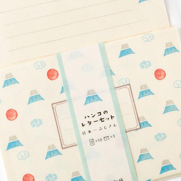 Mt.Fuji writing letter set / Mino Washi / japanese stationery / japanese writing paper / made in Japan