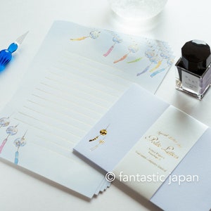 Gold foiled Letter Writing set -Polite letters "wind chime"- by Tsutsumu company limited