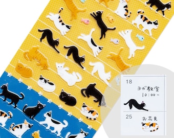 Midori schedule mini stickers "cats", mini stickers, Japanese sticker for planner,  journal, hobonichi techo