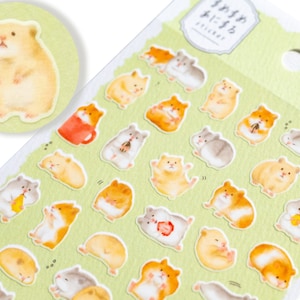 Mind Wave Aufkleber / Baby Tier Aufkleber -Hamster- /japanischer Aufkleber für Planer, Scrapbooking, Journal, Schneckenhaus / made in Japan