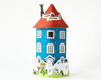 Hallmark / Moominek – kartka urodzinowa typu pop-up – Domek Muminków-