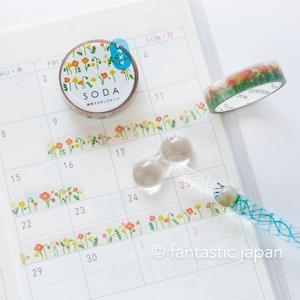 SODA / Clear PET film tape / 10mm wide -poppy-/