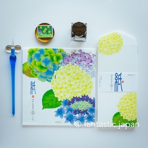 Japans Echizen washi-briefkussen en enveloppen -hortensia-
