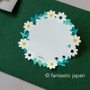 Die-cut Sticky Notes -white wreath-