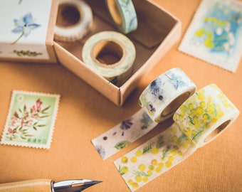 Tiny washi tape set in a small box -flower-