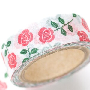 EL COMMUN Masking Tape mois et fleurs rose / botanical washi tape / made in Japan image 2