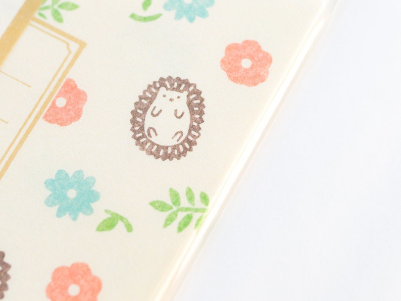 Hedgehog writing letter set / Mino Washi / japanese stationery / japanese writing paper / made in Japan image 7