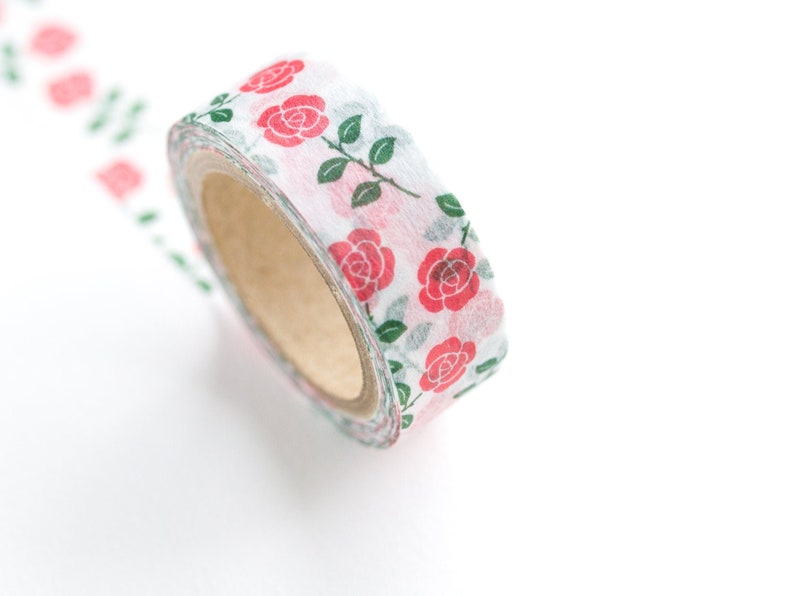 EL COMMUN Masking Tape mois et fleurs rose / botanical washi tape / made in Japan image 3