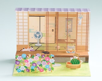 Greeting card  -Shiba dog in Japanese summer-