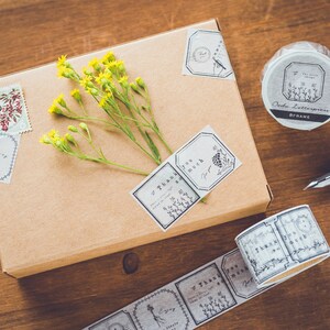 Cinta washi con mensaje (8 cuadros) diseñada por Oeda letter press / Oeda kappan insatsu / Fabricación de cintas / Fabricada en Japón