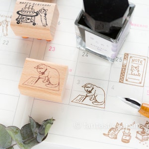 Katze Stempel klein -Schriftzug-