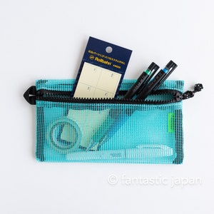 DELFONICS / Kontur Flat mesh pen case -mint-