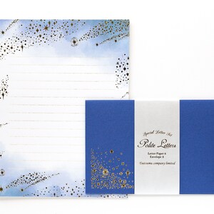 Gold foiled Letter Writing set Polite letters stardust by Tsutsumu company limited / made in Japan image 9