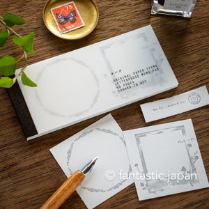 YOHAKU gelochtes Letterpress Labelbuch -Kollektion grau- / M-135