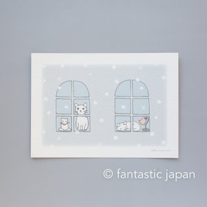 Carte postale Pottering Cat -Il neige-