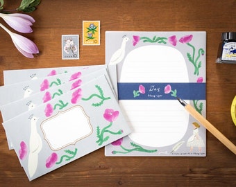 Japanese Writing Letter Set -Day- by Yuka Hiiragi/ Mino Washi / cozyca products/ Japanese washi paper letter set /made in Japan