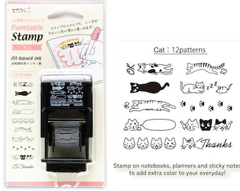 Paintable stamp 10 designs -cat-