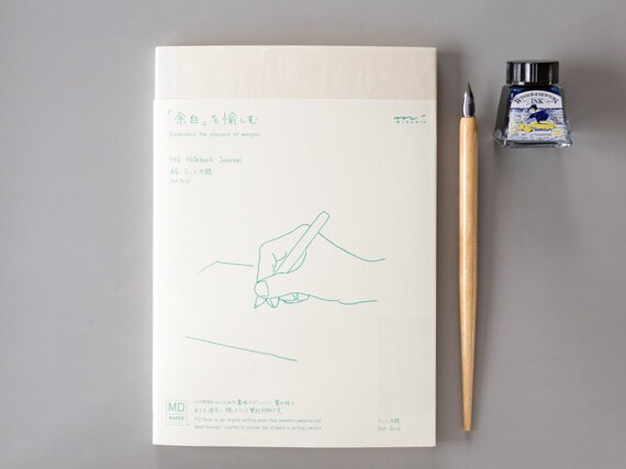 Carnet Midori MD Notebook - Format A5 - Papier Qualité Stylo Plume - Fabriqué Au Japon - Minimaliste Et élégant