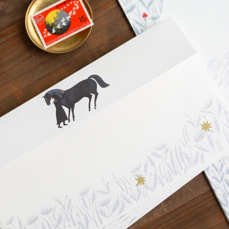 Japanese Letter Writing Set flower Garden by Nishi-shuku/ - Etsy