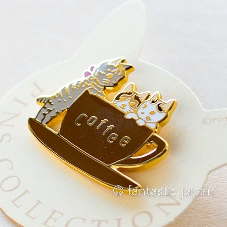 Pottering Cat Hard Enamel Pin -cup- - Etsy