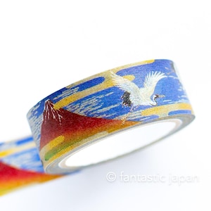 Gold Foil  Masking Tape -red Fuji and crane- / kamiiso sansho