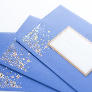 Gold foiled Letter Writing set Polite letters stardust by Tsutsumu company limited / made in Japan image 8
