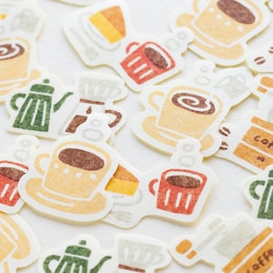 Pegatinas washi flakes -hora del café-