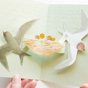 Tarjeta desplegable / Tobidustry -Golondrina doméstica- de Atsuko Yukawa