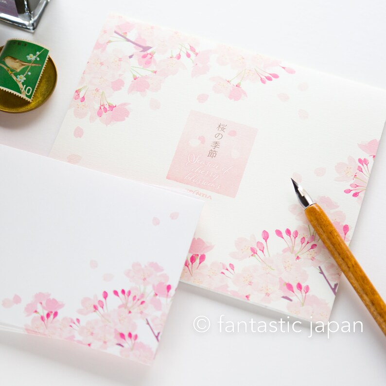 Letter Pad and Envelopes Cherry blossom season image 1