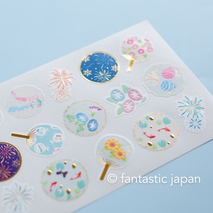 Pegatina washi de gatos japoneses -motivo de verano-