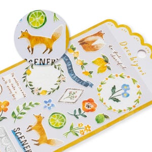 Sticker vague d'esprit / Déco biyori -renard- /