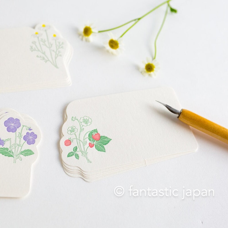 HÜTTE Paper Works Die-cut Mini Message Card -wild Strawberry- - Etsy UK