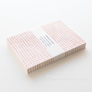Cartões de mensagem Mitsou LetterPress 20 peças - xadrez vermelho - da Classiky / NO. 45648-03 /