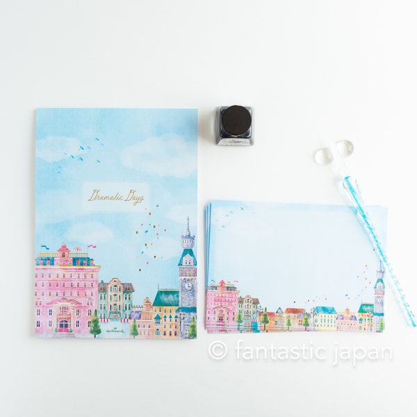 Hallmark Writing Letter Pad and Envelopes -Dramatic Days- / Nihon hallmark product / Illustrated by Miho Okazaki /