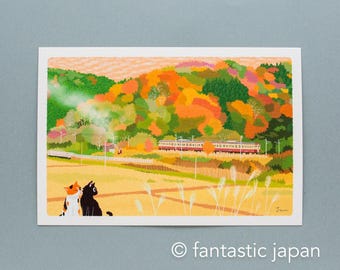 tabi-neko post card -Patchwork of Autumn Colors-