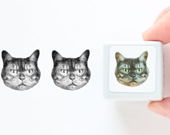 Real photo stamp  -Cat  "BOO"-