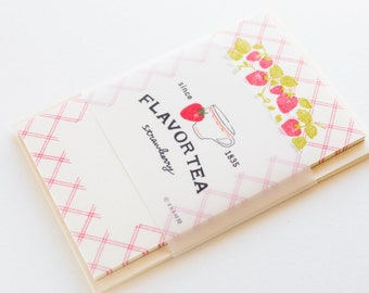 Japanisches Washi Mini Buchstaben Set -Geschmacksrichtung Tee Erdbeere- / Otome Jikan / FURUKAWA SHIKO / Japanisches Briefpapier Set / made in Japan