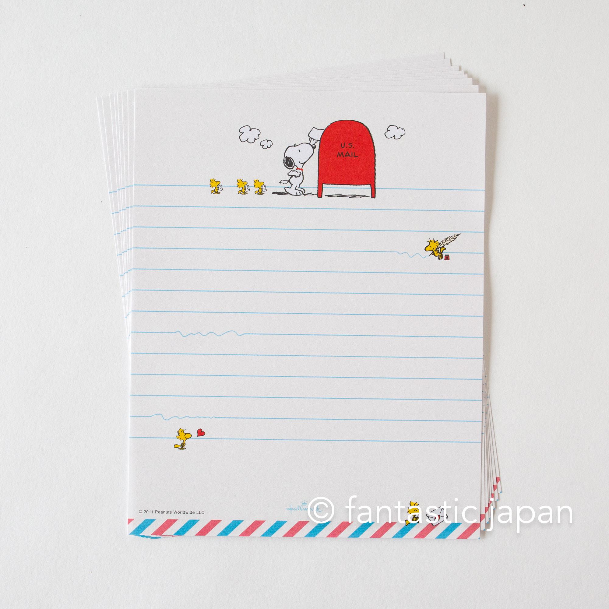 Japan Hallmark Snoopy Letter Set - Includes 8 Letters, 4 Envelopes & Stickers, For Notes & Photos